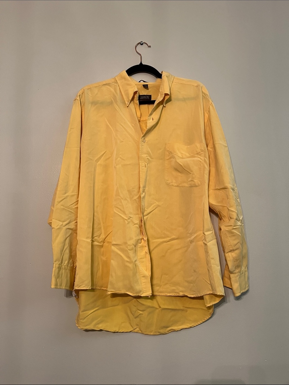 Arrow Yellow Casual Long-Sleeve Button-Down Shirt